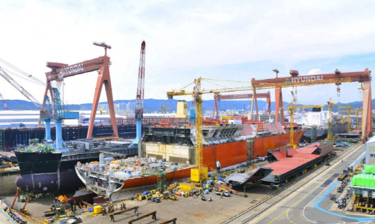 현대중공업 조선소. <연합뉴스>